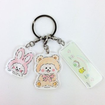 ほわころくらぶ ほわころちゃん 3連アクリルキーホルダー 着ぐるみ グッズ  (MCOR)