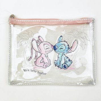 ディズニー スティッチ＆エンジェル 水彩 PVCクリアポーチ Disney