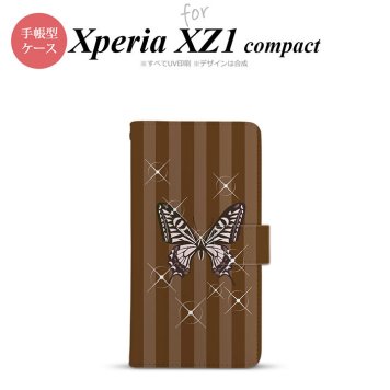【手帳型 スマホ カバー ケース】【SO02K】【エクスペリア XZ1】手帳型 ケース SO-02K スマホ カバー Xperia XZ1 Compact エクスペリア バタフライ・蝶(D) 茶 nk-004s-so02k-dr316【メール便送料無料】