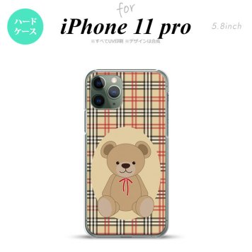 iPhone11Pro iPhone11 Pro スマホケース ハードケース くま チェック 茶 赤 メンズ レディース nk-i11p-752