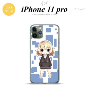 iPhone11Pro iPhone11 Pro スマホケース ソフトケース 女の子 C 青 メンズ レディース nk-i11p-tp1338
