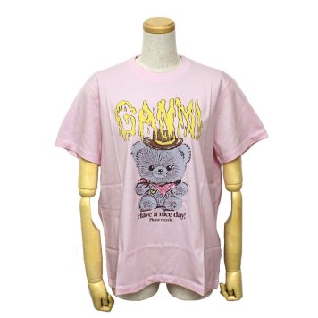 ガニー GANNI トップス Tシャツ カットソー ロゴ ウィメンズ 半袖 トップス A1050074-868 レディース ピンク 海外正規品