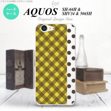【SH04H】【スマホケース/スマホカバー】【アクオス ゼータ】SH04H スマホケース AQUOS ZETA SH04H カバー アクオス ゼータ チェック･ドット 黄 nk-sh04h-1522【メール便送料無料】