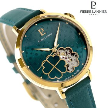 ピエールラニエ エスペランサ 自動巻き 腕時計 ブランド レディース オープンハート Pierre Lannier P147K577 アナログ グリーン フランス製