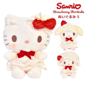 サンリオ ストロベリーショートケーキ ぬいぐるみ S sanrio ハローキティ マイメロディ マイスウィートピアノ キャラクター グッズ 小さめ いちご レース かわいい ケーキ モチーフ プレゼント ギフト 誕生日 贈り物 推し活 おしゃれ ふわふわ 女の子 キッズ 大人 癒し 雑貨