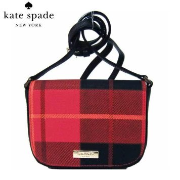 ケイト・スペード アウトレット kate spade ショルダーバッグ WKRU3962-616 newbury lane plaid キャンバス×レザー ポシェット 斜め掛け （616）plaidred：レッド系マルチ