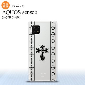 SH-54B SHG05 AQUOS sense6 スマホケース ソフトケース ゴシック クリア 黒 メンズ レディース nk-sens6-tp1005