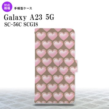 Galaxy A23 GalaxyA23 手帳型スマホケース カバー ハート 茶 2022年 10月発売 nk-004s-a23-dr176