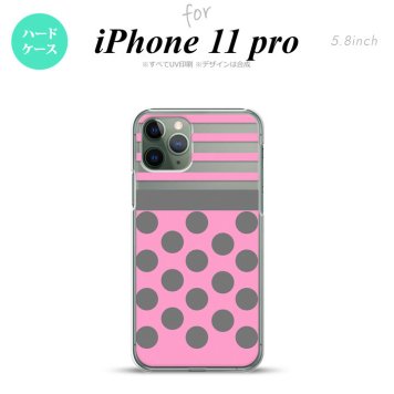 iPhone11Pro iPhone11 Pro スマホケース ハードケース ドット ボーダー ピンク メンズ レディース nk-i11p-782