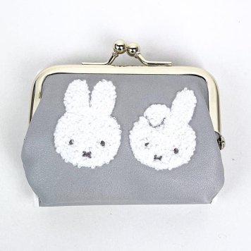 ミッフィー miffy ミッフィー＆ダーン がま口財布 グレー フェイスサガラシリーズ