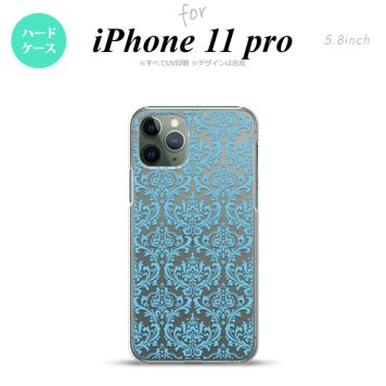iPhone11Pro iPhone11 Pro スマホケース ハードケース ダマスク B クリア 水色 メンズ レディース nk-i11p-1027