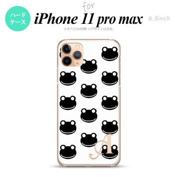 iPhone11ProMax iPhone11pro max スマホケース ハードケース カエル かえる A 白 黒 +アルファベット メンズ レディース nk-i11pm-167i