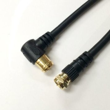ホーリック 【メール便での発送商品】 HORIC アンテナケーブル S4CFB同軸 2.0m F型差込式/ネジ式コネクタ L字/ストレートタイプ ブラック HAT20-336LSBK