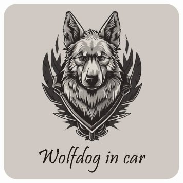 ドッグ カーステッカー イラスト付 Dog in Car ウルフドッグ Bタイプ セーフティサイン 犬種別 正方形 13x13cm シール リア あおり運転対策 Dog Sticker 屋外 屋内 防水 かわいい おしゃれ 安全対策 カーサイン