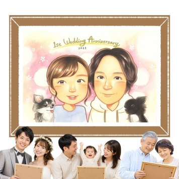 結婚記念日 似顔絵 贈り物 プレゼント 名入れ 手描き ギフト 結婚記念日 記念日 金婚式 お祝い 結婚30周年 結婚10周年 周年記念 お母さん 家族 夫婦 お父さん 両親 修正無料 下書き確認 名入れ 喜ばれる 似てる そっくり サプライズ 感謝 結婚記念日 記念 思い出 メモリアルギフト 同窓会 おすすめ キレイ ハロウィン ブライダルギフト 闘病中の方への励まし