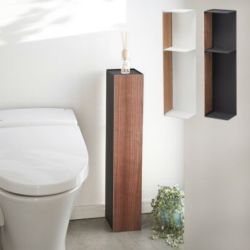 RIN リン スリムトイレラック[トイレの掃除用品などを収納できるスリムでシンプルなトイレ収納ラック トイレ用品を入れるおしゃれな棚・トイレラック コーナーに置くトイレ収納のラック]         3-4W