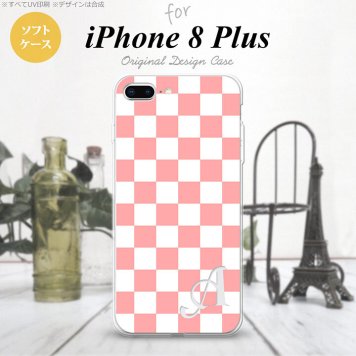 【iPhone8Plus】【スマホケース/スマホカバー】【アイフォン8プラス】iPhone8Plus スマホケース ケース アイフォン8プラス イニシャル スクエア 白×ピンク nk-ip8p-tp765ini【メール便送料無料】