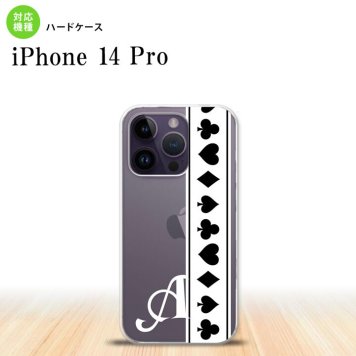 iPhone14 Pro iPhone14 Pro スマホケース 背面ケース ハードケース トランプ 帯 白 黒 +アルファベット 2022年 9月発売 nk-i14p-527i