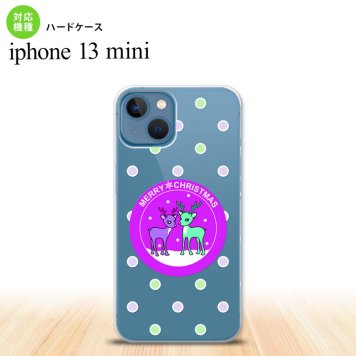 iPhone13mini iPhone13 mini ケース ハードケース トナカイ ワッペン 紫  nk-i13m-623