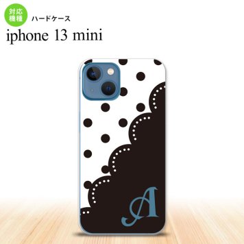 iPhone13mini iPhone13 mini ケース ハードケース ドット レース A 黒 +アルファベット  nk-i13m-344i