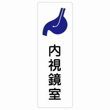 内視鏡室 サインステッカー シール 長方形 縦書き  防水 屋内 屋外 ピクトサイン 表示 案内 場所 看板 施設 病院 医療 おしゃれ シンプル