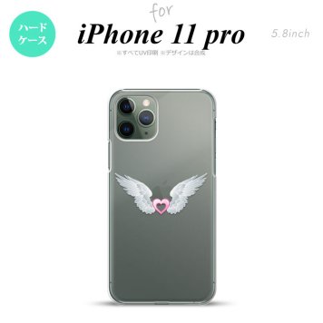 iPhone11Pro iPhone11 Pro スマホケース ハードケース 白翼 ハート ピンク メンズ レディース nk-i11p-471