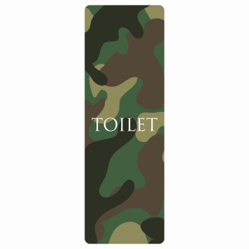 トイレ 案内 シール TOILET 文字タイプ 迷彩 カラー 長方形 縦 ドア 防水 屋内 屋外 サインステッカー ピクトサイン トイレマーク表示 案内 注意 施設 御手洗 TOILET おしゃれ シンプル 安全対策