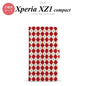 【手帳型 スマホ カバー ケース】【SO02K】【エクスペリア XZ1】手帳型 ケース SO-02K スマホ カバー Xperia XZ1 Compact エクスペリア アーガイル 赤×青 nk-004s-so02k-dr1403【メール便送料無料】