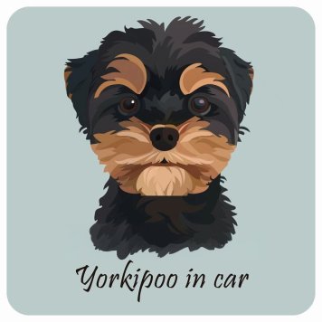 ドッグ カーステッカー イラスト付 Dog in Car ヨープー Aタイプ セーフティサイン 犬種別 正方形 13x13cm シール リア あおり運転対策 Dog Sticker 屋外 屋内 防水 かわいい おしゃれ 安全対策 カーサイン