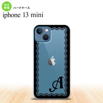 iPhone13mini iPhone13 mini ケース ハードケース レース 黒 +アルファベット  nk-i13m-362i