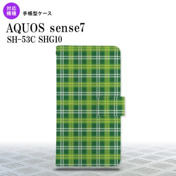 sense7 sense7 手帳型スマホケース カバー チェック 緑 2022年 11月発売 nk-004s-sens7-dr436