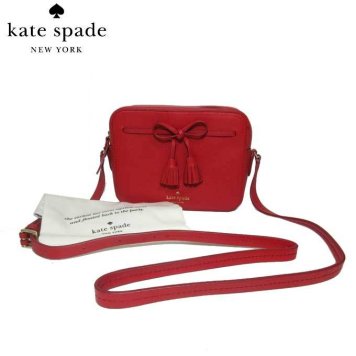 ケイト・スペード ブティック kate spade ショルダーバッグ PXRU9166 タッセル リボン レザー 斜め掛け hayes street hb / arla / royal red(604):レッド系