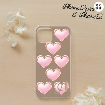 iPhone12/iPhone12pro iPhone12 / iPhone12pro スマホケース ソフトケース ハート C 茶 +アルファベット メンズ レディース nk-i12-tp176i
