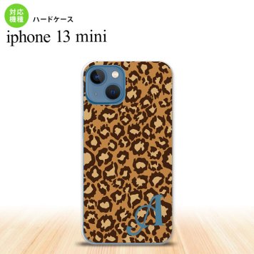 iPhone13mini iPhone13 mini ケース ハードケース 豹柄 B 茶 +アルファベット  nk-i13m-898i