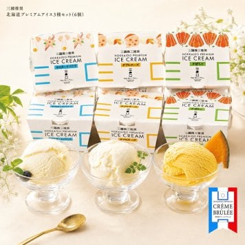 メーカー直送  三國推奨　北海道プレミアムアイス３種セット(６個) 26-6023-07 贈答品 自宅用 プレゼント 人気  お誕生日 練乳のやさしい甘さが広がるアイスクリーム｢安全｣と｢人に優しい｣をテーマに素材を厳選。北海道の酪農家のフレッシュなものを使用