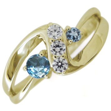 18金 ブルートパーズリング インフィニティ 婚約指輪 無限 Infinity リング