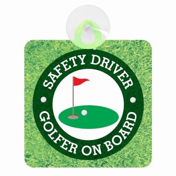 セーフティサイン GOLFER ON BOARD ゴルファー ゴルフ カップ ゴルフボール 安全運転 車内用 吸盤タイプ 煽り運転対策 収れん火災防止タイプ 安全対策 カーサイン 吸盤 肉球マーク