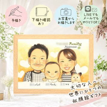 出産祝いのお祝いに、ずっとそばに置きたくなる似顔絵です。 ギフト 似顔絵 出産祝い 手描き 名入れ 贈り物 プレゼント 出産祝い 誕生日 記念 お祝い 新生児 家族 赤ちゃん ご両親 夫婦 名入れ 修正無料 下書き確認 実績多数 サプライズ そっくり かわいい ベビー 出産祝い 宝物 誕生 ホワイトデー キレイ メモリアルギフト 大量注文 百寿祝い 色紙 還暦祝い お祝い返し イラスト カラフル