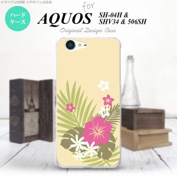 【SH04H】【スマホケース/スマホカバー】【アクオス ゼータ】SH04H スマホケース AQUOS ZETA SH04H カバー アクオス ゼータ ハイビスカスA ベージュ×ピンク nk-sh04h-1053【メール便送料無料】