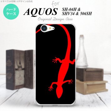 【SH04H】【スマホケース/スマホカバー】【アクオス ゼータ】SH04H スマホケース AQUOS ZETA SH04H カバー アクオス ゼータ トカゲ 黒×赤 nk-sh04h-778【メール便送料無料】