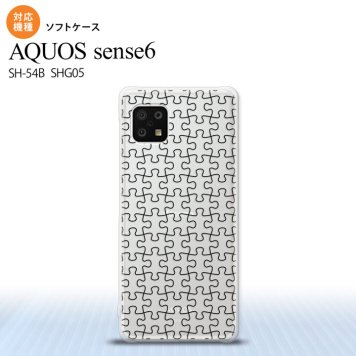 SH-54B SHG05 AQUOS sense6 スマホケース ソフトケース パズル 透明 黒 メンズ レディース nk-sens6-tp1214