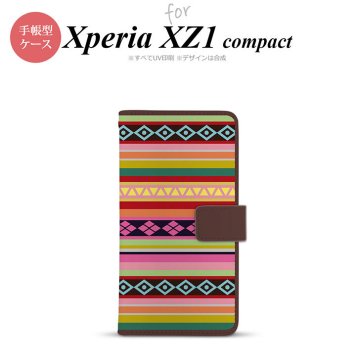 【手帳型 スマホ カバー ケース】【SO02K】【エクスペリア XZ1】手帳型 ケース SO-02K スマホ カバー Xperia XZ1 Compact エクスペリア エスニックボーダー ピンク nk-004s-so02k-dr1561【メール便送料無料】