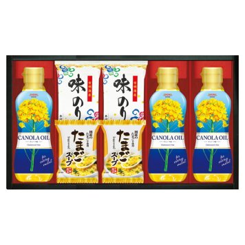 実りの秋の贈り物 SHOWAキャノーラ油&のり･たまごスープ詰合せ キャノーラ油 （300g）×3、有明海産味付のり（8切5枚）･たまごスープ（6.4g）×各2