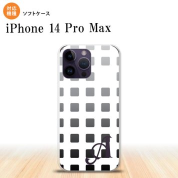 iPhone14 ProMax iPhone14 Pro Max スマホケース 背面ケースソフトケース スクエア ドット 黒 +アルファベット 2022年 9月発売 nk-i14pm-tp1365i