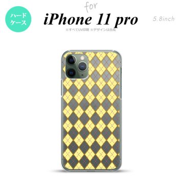 iPhone11Pro iPhone11 Pro スマホケース ハードケース アーガイル クリア 黄 メンズ レディース nk-i11p-1406