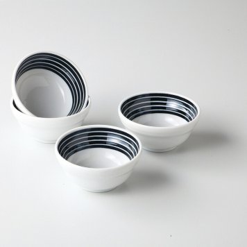 ダルマ小鉢4客ライン　磁器 磁器 美濃焼 やきものの里から、暮らしを贈ります。　ギフト 食器 セット テーブルウェア