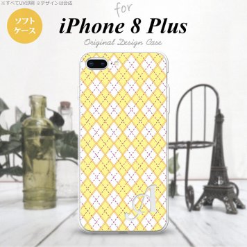 【iPhone8Plus】【スマホケース/スマホカバー】【アイフォン8プラス】iPhone8Plus スマホケース ケース アイフォン8プラス イニシャル アーガイル 黄×紫 nk-ip8p-tp1405ini【メール便送料無料】