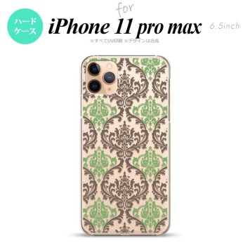 iPhone11ProMax iPhone11pro max スマホケース ハードケース ダマスク A クリア 茶 緑 メンズ レディース nk-i11pm-459