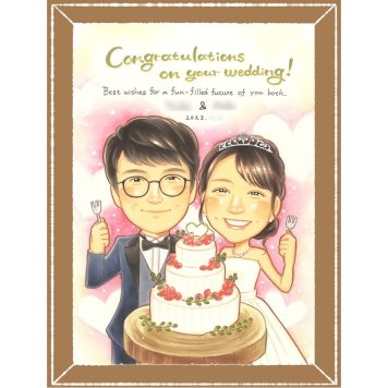 結婚式のプレゼントに、ギフトにぴったりの似顔絵です。下書き確認ができるので、安心して贈れます。 似顔絵 贈り物 ウェルカムボード ギフト プレゼント 名入れ 手描き 結婚式 ブライダル ウェディング 記念 婚礼 カップル 新郎 両親 新婦 名入れ 修正無料 下書き確認 実績多数 一生もの サプライズ 喜ばれる 一生もの 結婚式 思い出 ウェディング 結婚祝い 二次会 引っ越し ホワイトデー