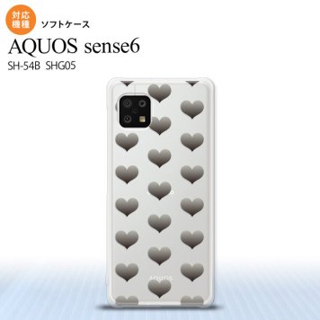 SH-54B SHG05 AQUOS sense6 スマホケース ソフトケース ハート A グレー メンズ レディース nk-sens6-tp016